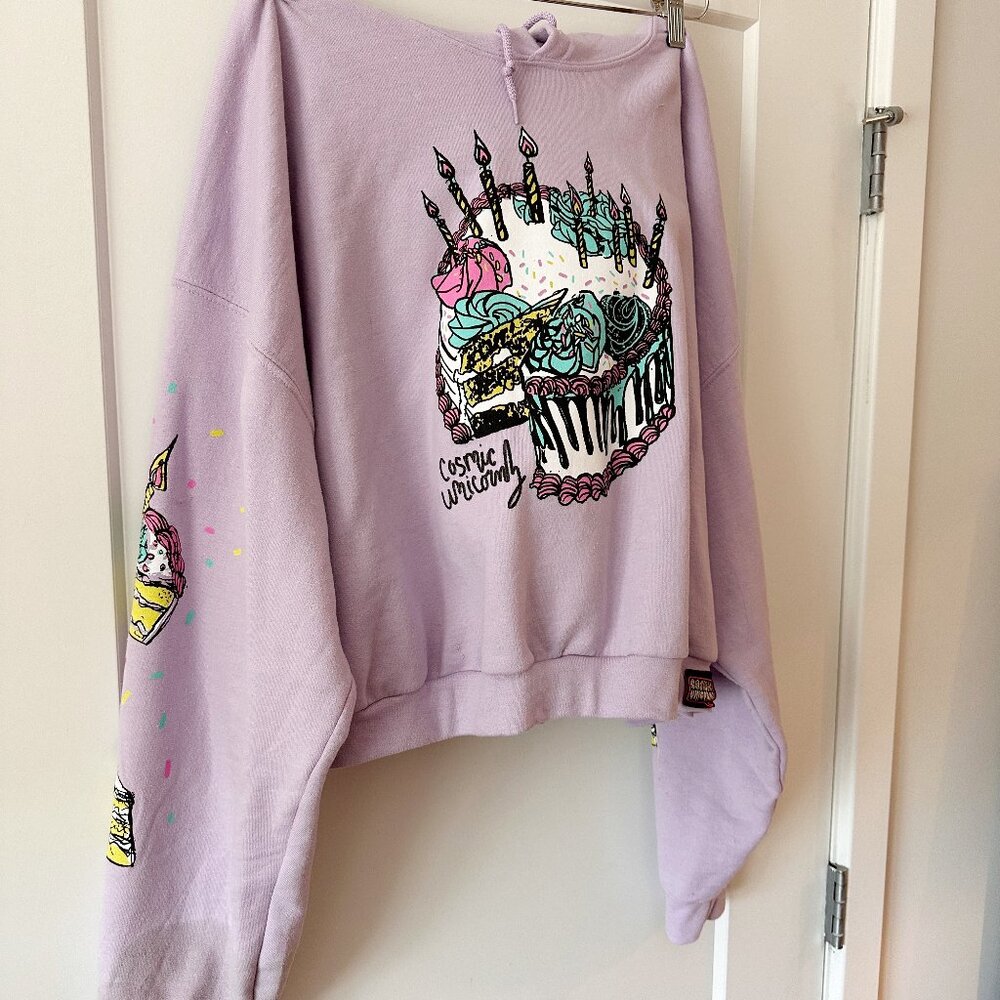 Birthday Cake Cropped Hoodie